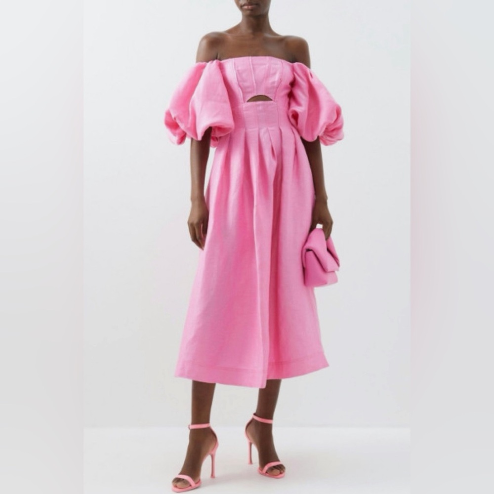 Pink Puffy Sleeved Dress